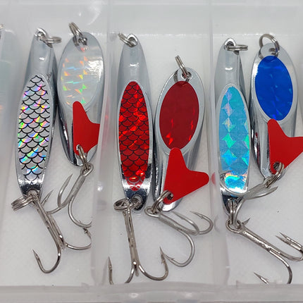 Mega Combo 21gm Kahawai Lures 10 Lures with Tackle Box