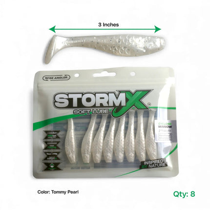 StormX™ Cyclone Minnow 3" Soft Lure — Tommy Pearl