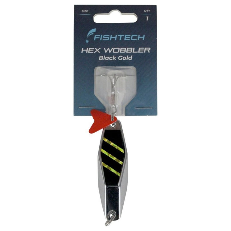 Fishtech Hex Wobbler Lure Black/Gold Flash