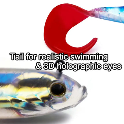Soft Fishing Lures with Lead Head Jigs – Bass & Trout (Several quantities and colours available)