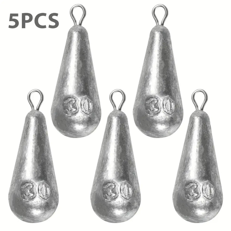 Teardrop Fishing Sinkers – Lead Weights for Bass (10 Sizes)