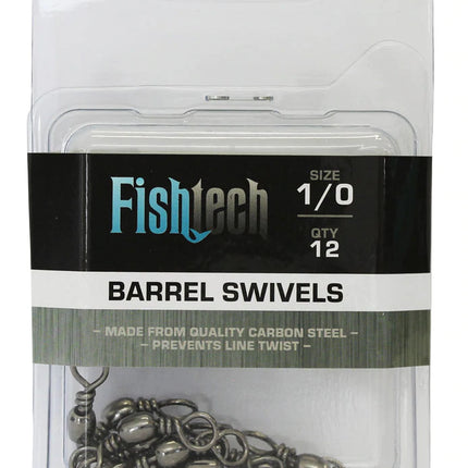 Fishtech  Barrel swivels 1/0 (12 per pack)