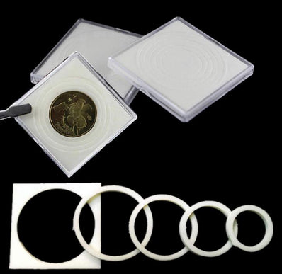 Clear Square Coin Case - 20 Pcs for 18/23/28/33/38mm Coins PVC FREE