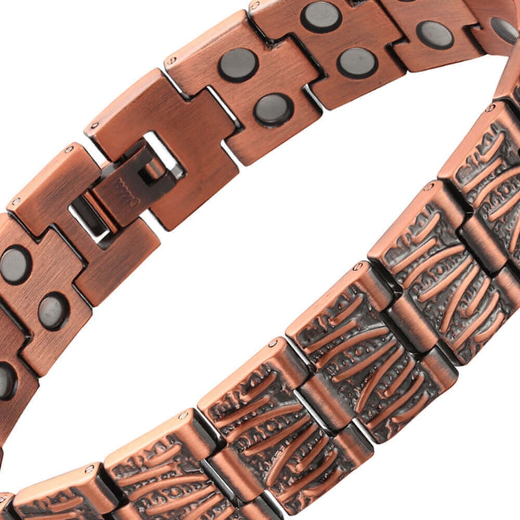 Vintage Red Copper  Double Row Magnetic Bracelet